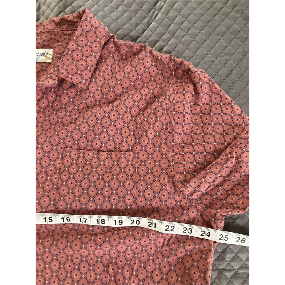 Fair Harbor Shirt Mens XL Red Geometric Short Sleeve Button Up Stretch Casual - Picture 6 of 9